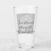Zwart & Witte Roos Pilsner Glas | Liefdescitaat (Achterkant)