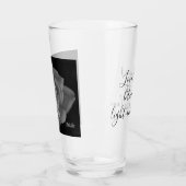 Zwart & Witte Roos Pilsner Glas | Liefdescitaat (Links)