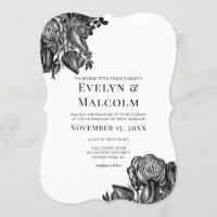 Zwart-witte roses Gothic Wedding