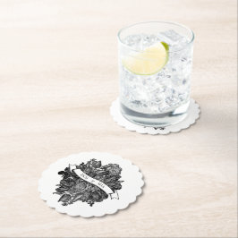 Zwart-witte roses Gothic Wedding Kartonnen Onderzetters