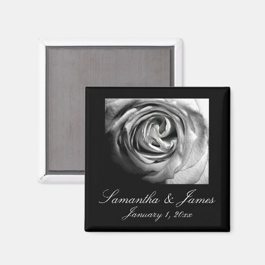 Zwart-witte roze magneet (Voorkant / Achterkant)