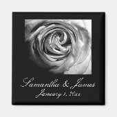 Zwart-witte roze magneet (Voorkant)