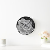 Zwart-witte roze ronde klok (Huis)