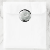 Zwart-witte roze ronde sticker (Tas)