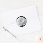 Zwart-witte roze ronde sticker (Envelop)
