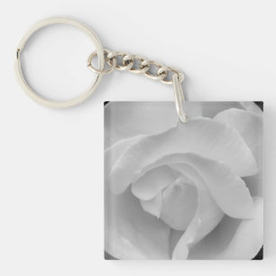 Zwart-witte roze sleutelhanger