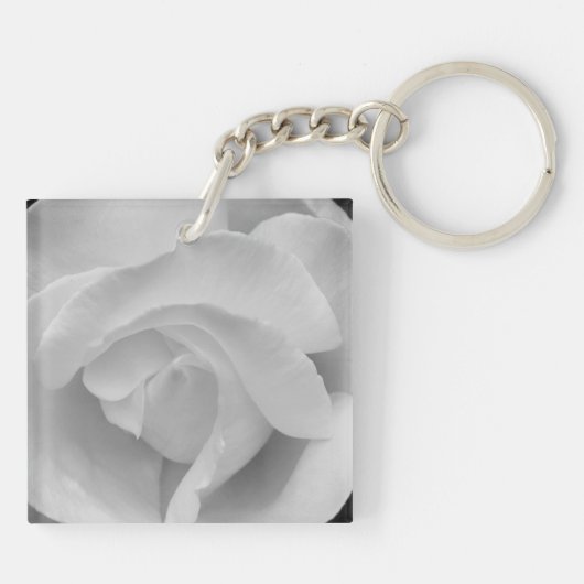 Zwart-witte roze sleutelhanger (Achterkant)