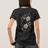 Zwart & Witte Rozen 3D Micro Mozaïek T-shirt (Achterkant)