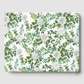 Zwart-witte rozen bloem bruiloft gastenboek (Achterkant)