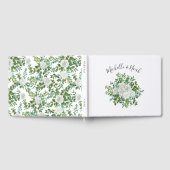 Zwart-witte rozen bloem bruiloft gastenboek (Volledig)
