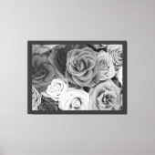 Zwart-witte rozen canvas afdruk (Voorkant)