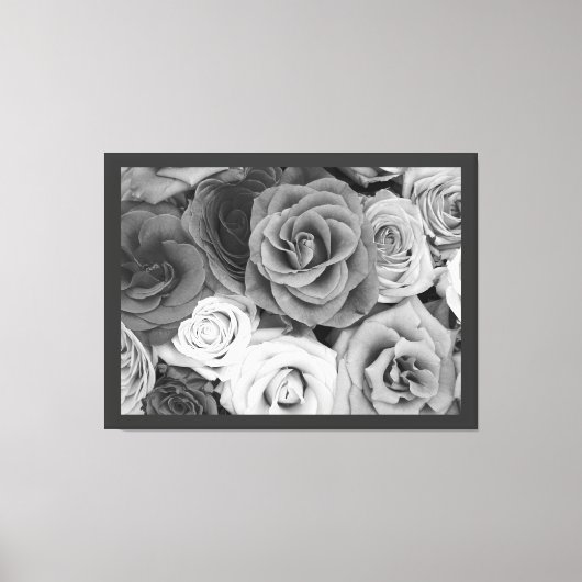 Zwart-witte rozen canvas afdruk (Voorkant)