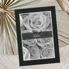 Zwart-witte rozen gelofte vernieuwing kaart