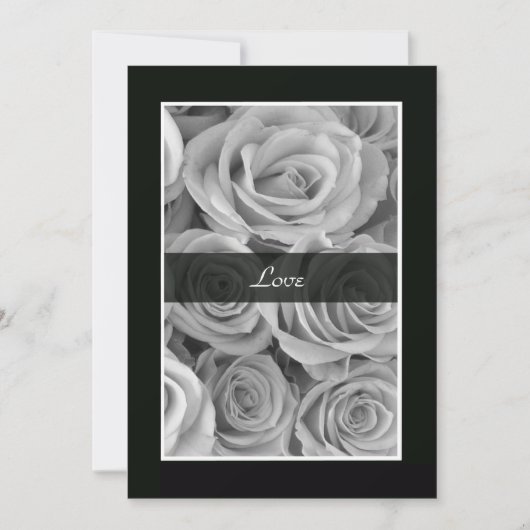 Zwart-witte rozen gelofte vernieuwing kaart (Voorkant)