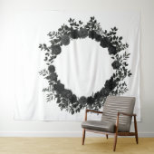 Zwart-Witte Rozen Huwelijksfoto Achtergrond Elegan Wandkleed (In Situ (horizontaal))