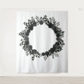 Zwart-Witte Rozen Huwelijksfoto Achtergrond Elegan Wandkleed (Voorkant)