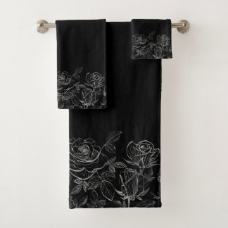 Zwart-witte rozen Moderne afbeelding Bad Handdoek