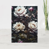 Zwart-witte rozen Waterverf ai art Verjaardag Kaart (Voorkant)