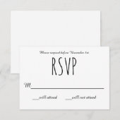 Zwart/Witte RSVP - RSVP Kaart (Voorkant / Achterkant)