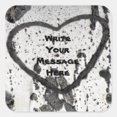 Zwart-witte rubberen boomschors Aangepaste foto Vierkante Sticker (Voorkant)