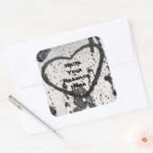 Zwart-witte rubberen boomschors Aangepaste foto Vierkante Sticker (Envelop)