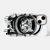 Zwart-Witte Ruimtevaartkat Case-Mate iPhone Case (Achterkant (horizontaal))