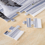 Zwart-witte ruitboomstammen in sneeuwfoto legpuzzel (Zijkant)