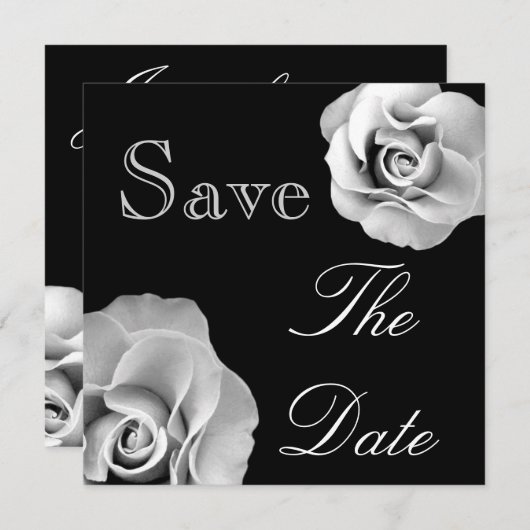 ZWART & WITTE Ruwen Bind sparen de Datum uitnodige Save The Date (Voorkant / Achterkant)