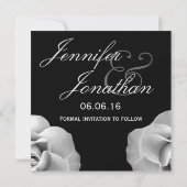 ZWART & WITTE Ruwen Bind sparen de Datum uitnodige Save The Date (Achterkant)