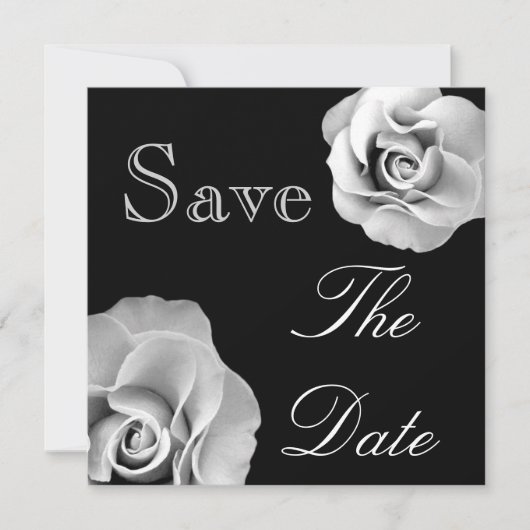 ZWART & WITTE Ruwen Bind sparen de Datum uitnodige Save The Date (Voorkant)