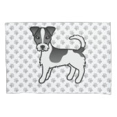 Zwart & Witte Ruwharige Jack Russell Terrier Hond Kussensloop (Voorkant-Links)