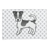 Zwart & Witte Ruwharige Jack Russell Terrier Hond Kussensloop (Voorkant-Rechts)