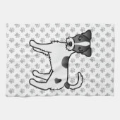 Zwart-Witte Ruwharige Parson Russell Terrier Theedoek (Horizontaal)