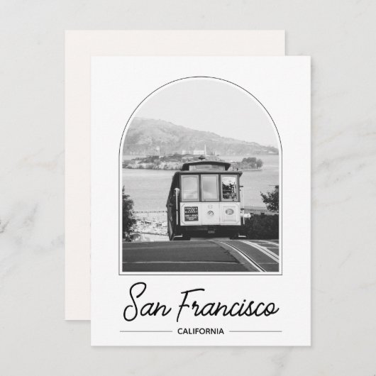 Zwart & Witte San Francisco Trolley Ansichtkaart Briefkaart (Voorkant / Achterkant)