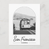 Zwart & Witte San Francisco Trolley Ansichtkaart Briefkaart (Voorkant)