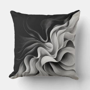 Zwart Witte Schaduwen Ombre Effect Kussen