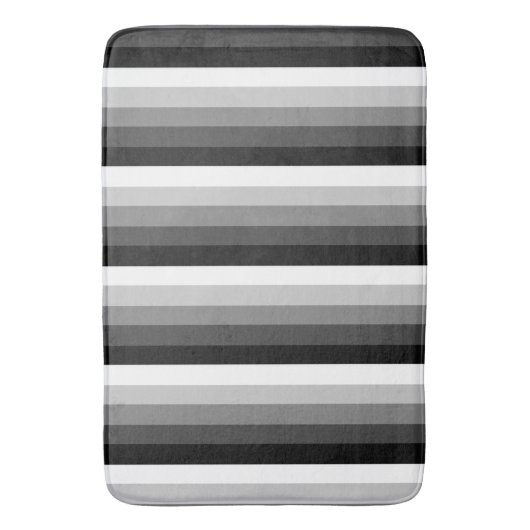 Zwart-witte schaduwstrepen badmat (Voorkant Verticaal)