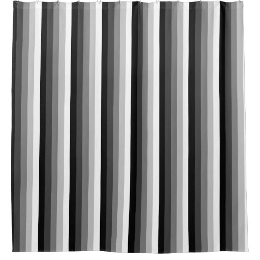 Zwart-witte schaduwstrepen douchegordijn (Voorkant)