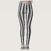 Zwart-witte schaduwstrepen leggings (Voorkant)