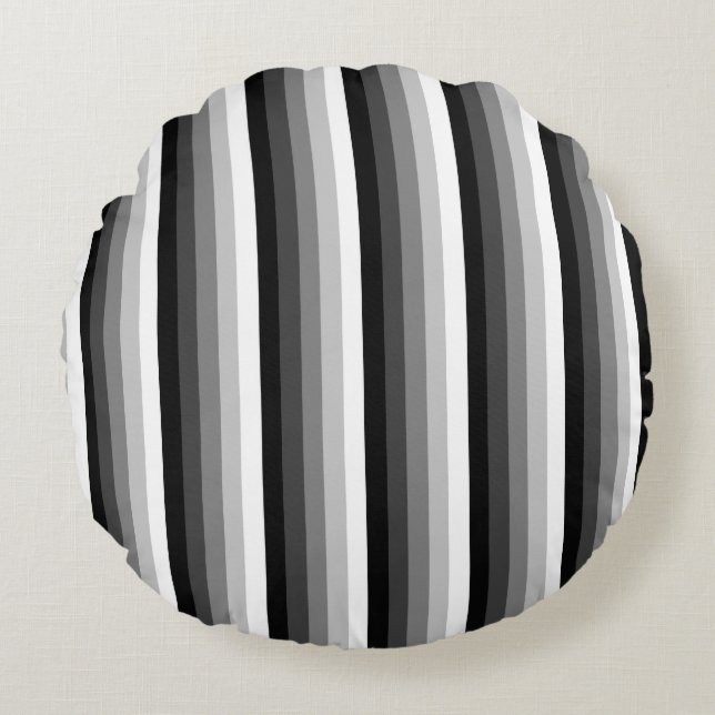 Zwart-witte schaduwstrepen rond kussen (Voorkant)
