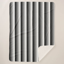 Zwart-witte schaduwstrepen sherpa deken