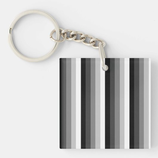 Zwart-witte schaduwstrepen sleutelhanger (Voorkant)