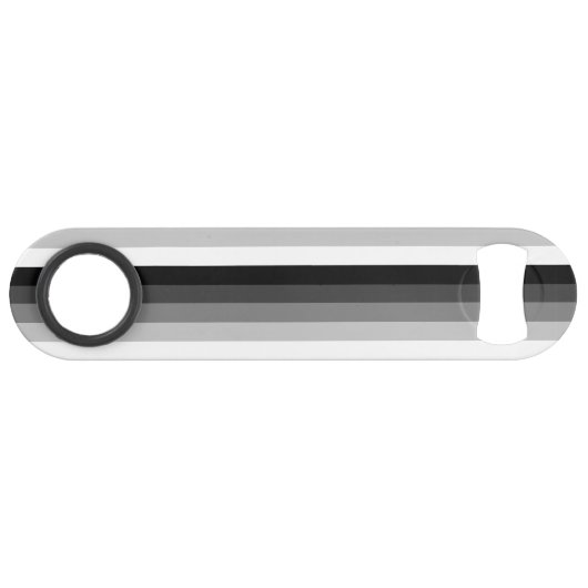Zwart-witte schaduwstrepen speed flessenopener (Achterkant Horizontaal)