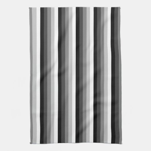 Zwart-witte schaduwstrepen theedoek (Verticaal)