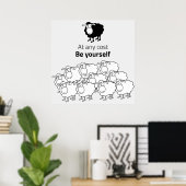 Zwart-witte schapen poster (Thuiskantoor)