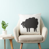 Zwart & Witte Schapen Worp Kussen (Stoel)