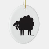 Zwart & Witte Schapenornament Keramisch Ornament (Rechts)
