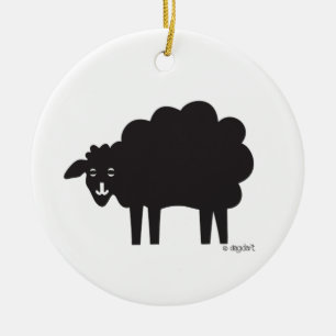 Zwart & Witte Schapenornament Keramisch Ornament