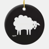 Zwart & Witte Schapenornament Keramisch Ornament (Achterkant)