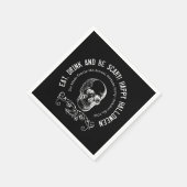 Zwart-witte schedel gepersonaliseerde Halloween Pa Servet (Hoek)